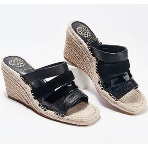 Vince Camuto Molisana Leather Espadrille Wedges NWT NIB